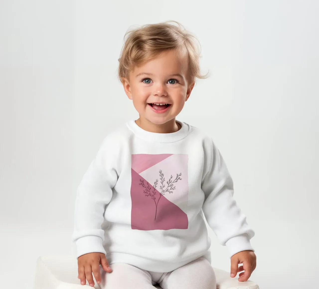 Dusty Pink mid century minimalistic abstract modern print co sudadera de bebé de WijdevenPrints