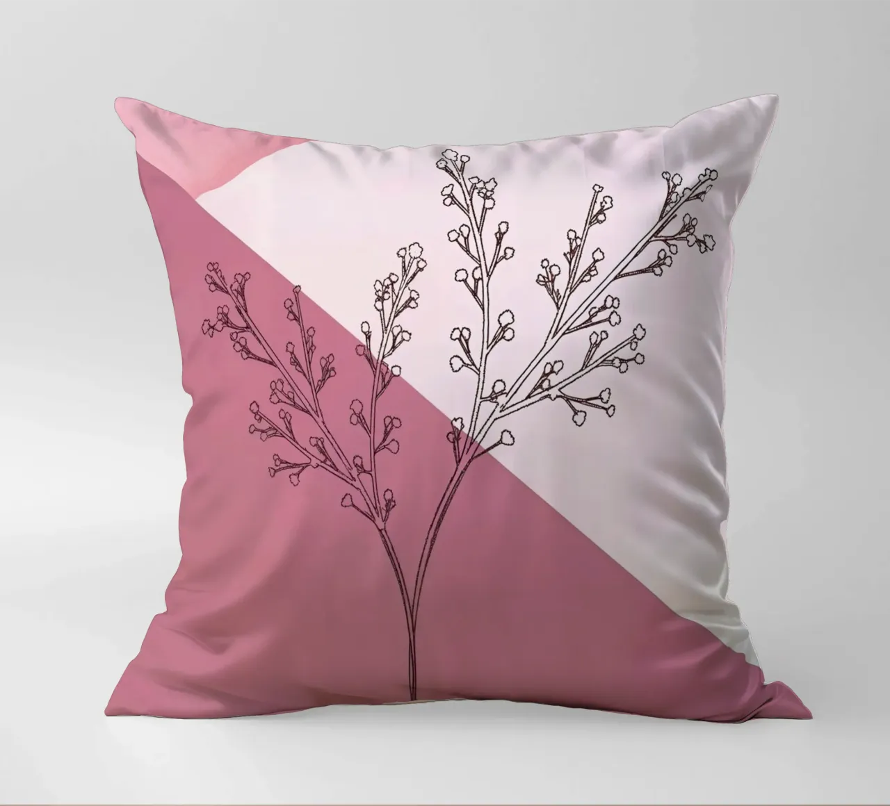 Dusty Pink mid century minimalistic abstract modern print co decorative cushion by WijdevenPrints