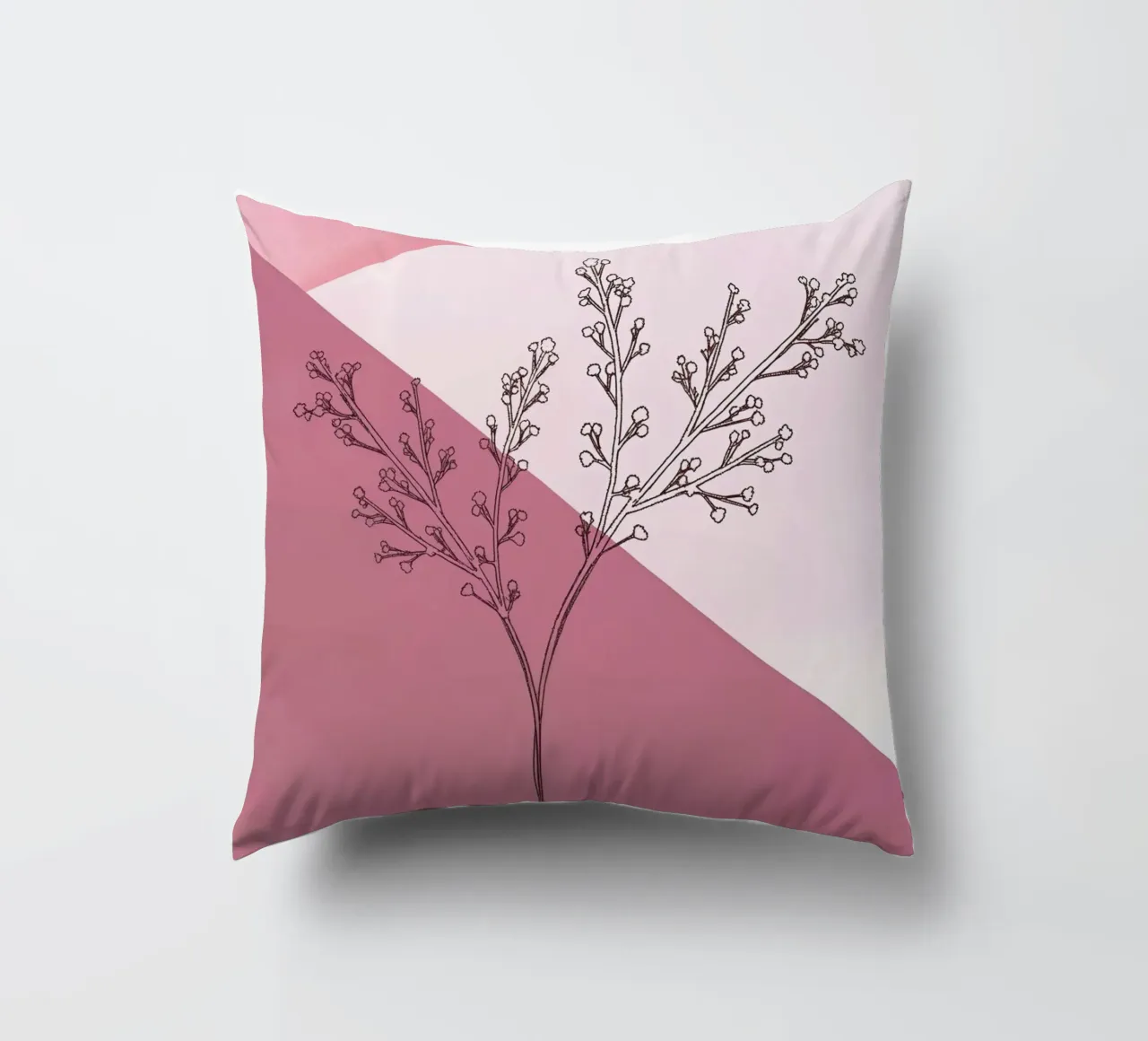 Dusty Pink mid century minimalistic abstract modern print co decorative cushion by WijdevenPrints