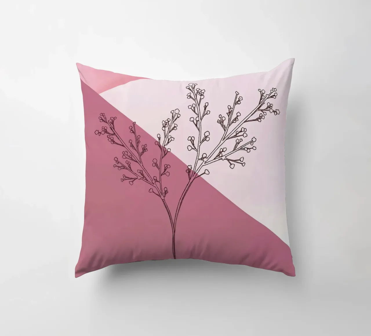 Dusty Pink mid century minimalistic abstract modern print co decorative cushion by WijdevenPrints