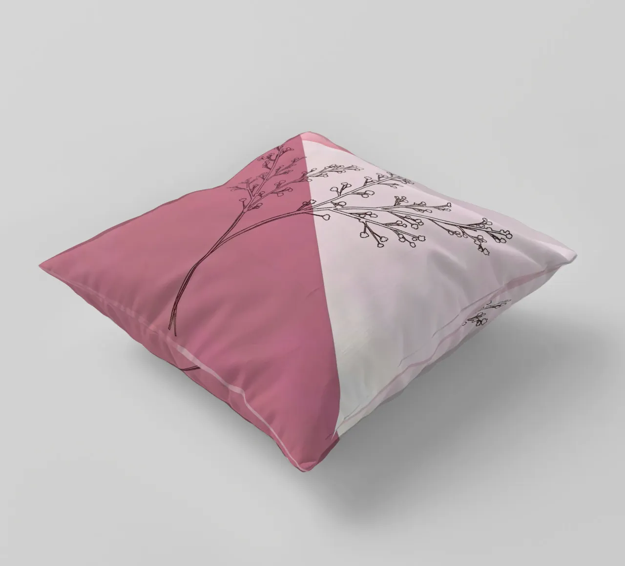 Dusty Pink mid century minimalistic abstract modern print co decorative cushion by WijdevenPrints