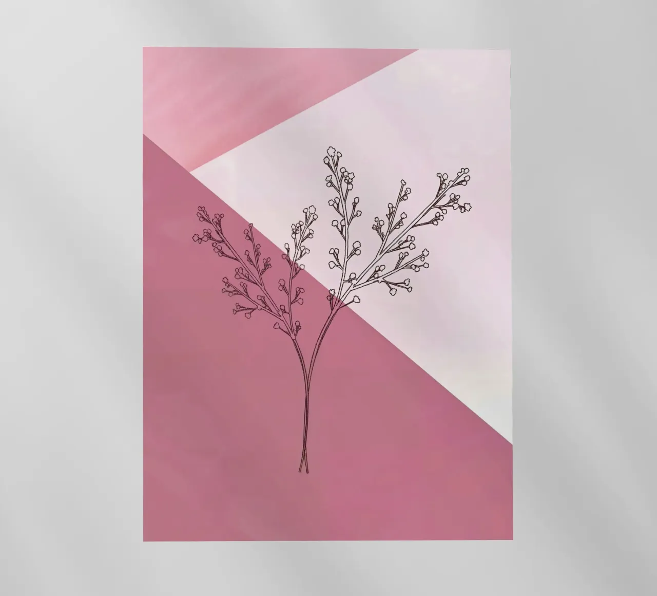 Dusty Pink mid century minimalistic abstract modern print co lámina retroiluminada de WijdevenPrints