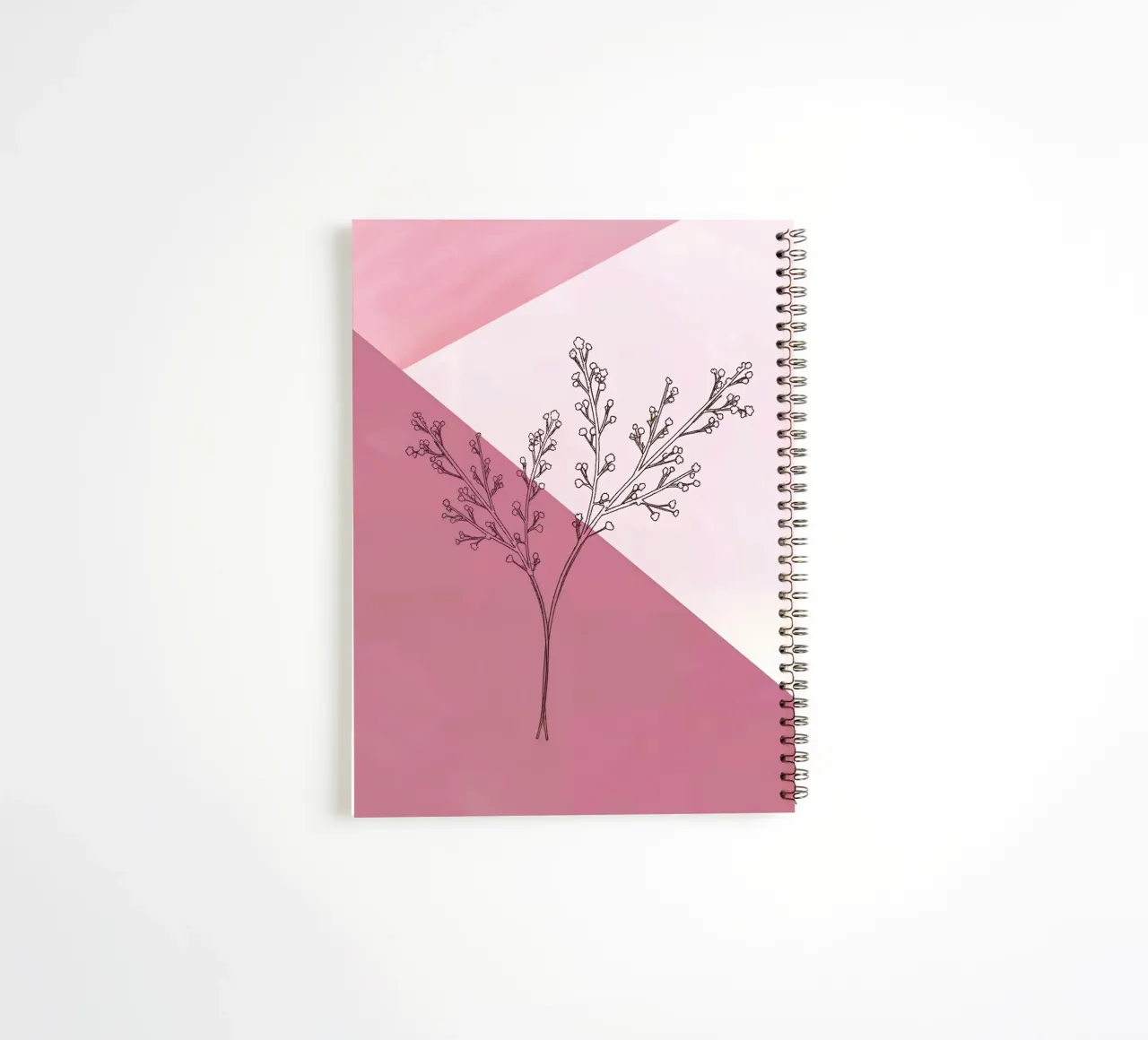 Dusty Pink mid century minimalistic abstract modern print co spiral notebook by WijdevenPrints