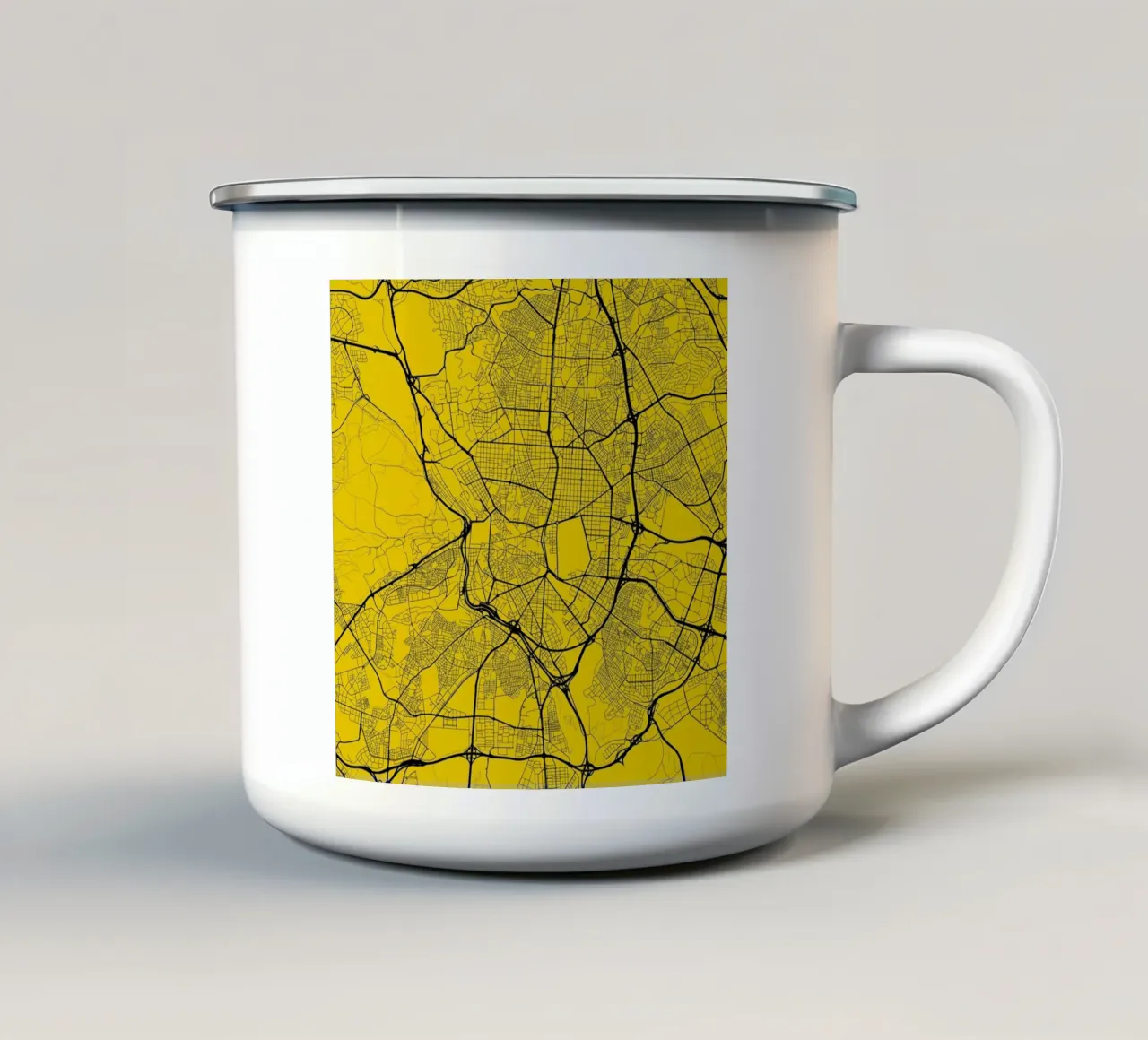 Madrid Yellow tazza in smalto da Urban Maps