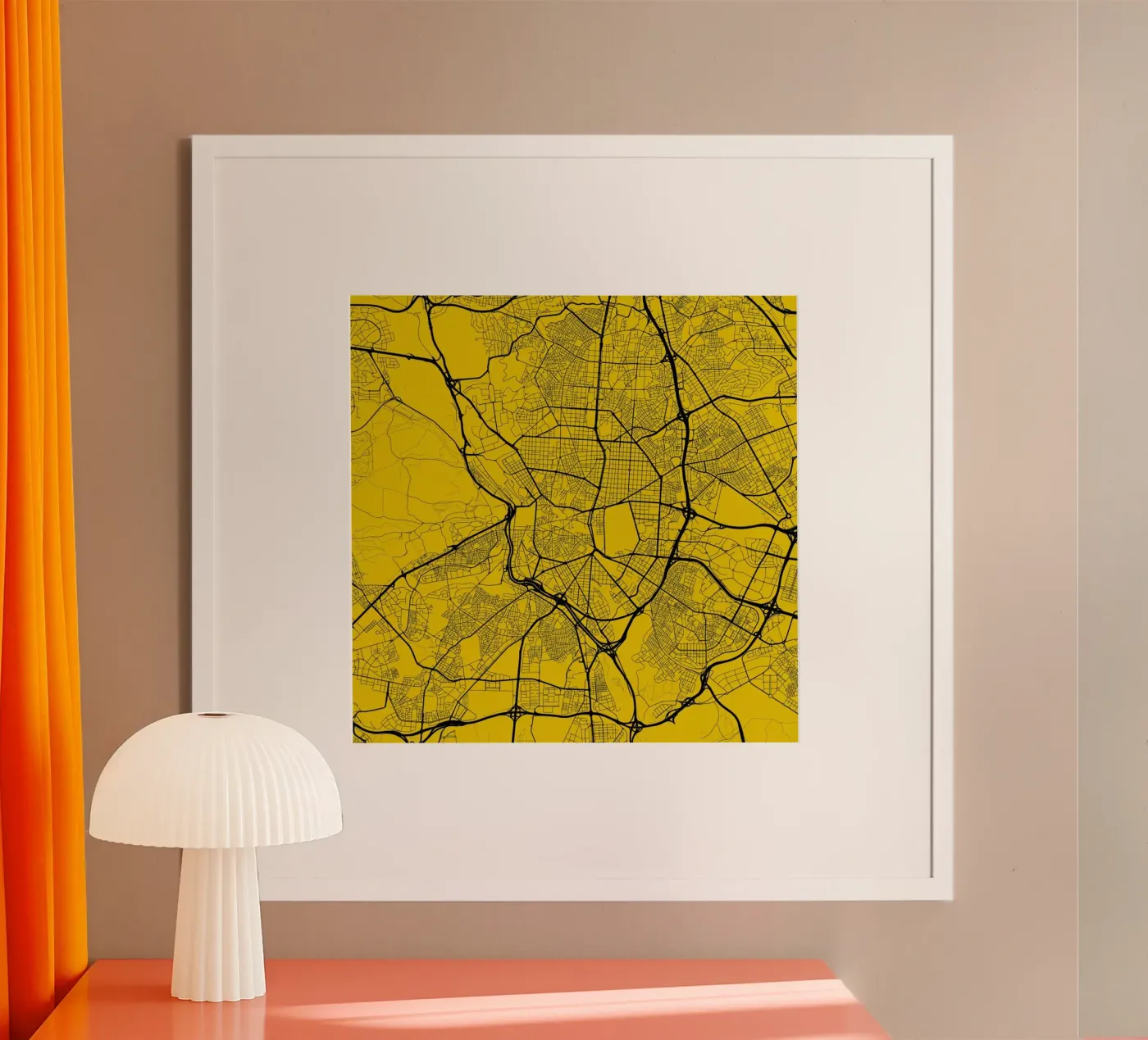 Madrid Yellow poster da Urban Maps