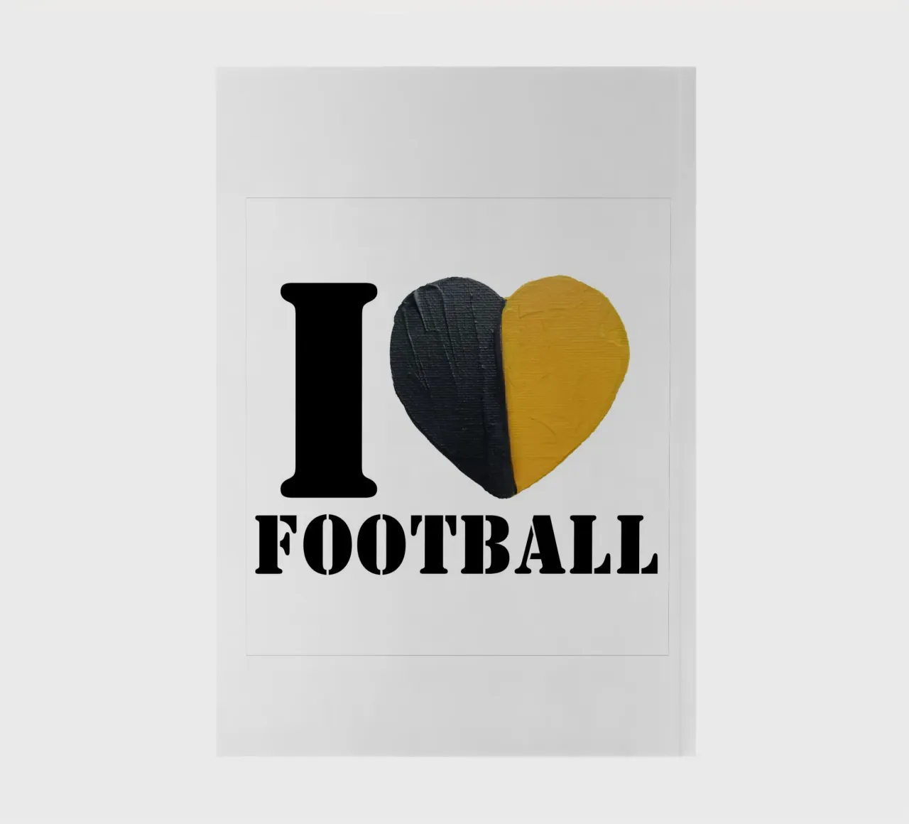 I Heart Football - Cuore dipinto in oro e nero diario da FABOArt