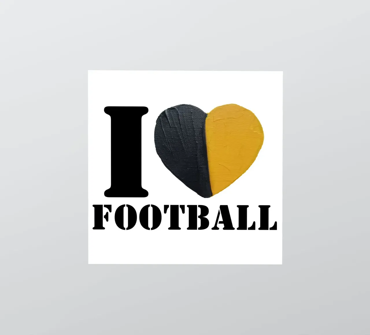 I Heart Football - Cuore dipinto in oro e nero adesivo da FABOArt