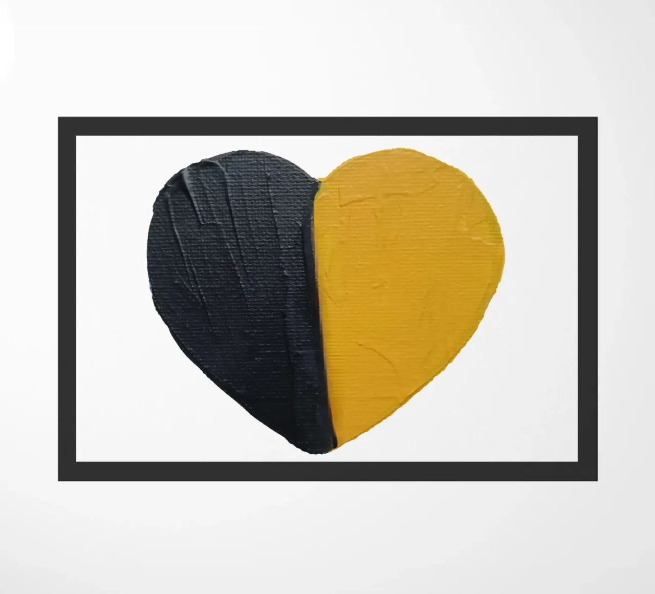 Cuore nero e oro dipinto a mano zerbino da FABOArt