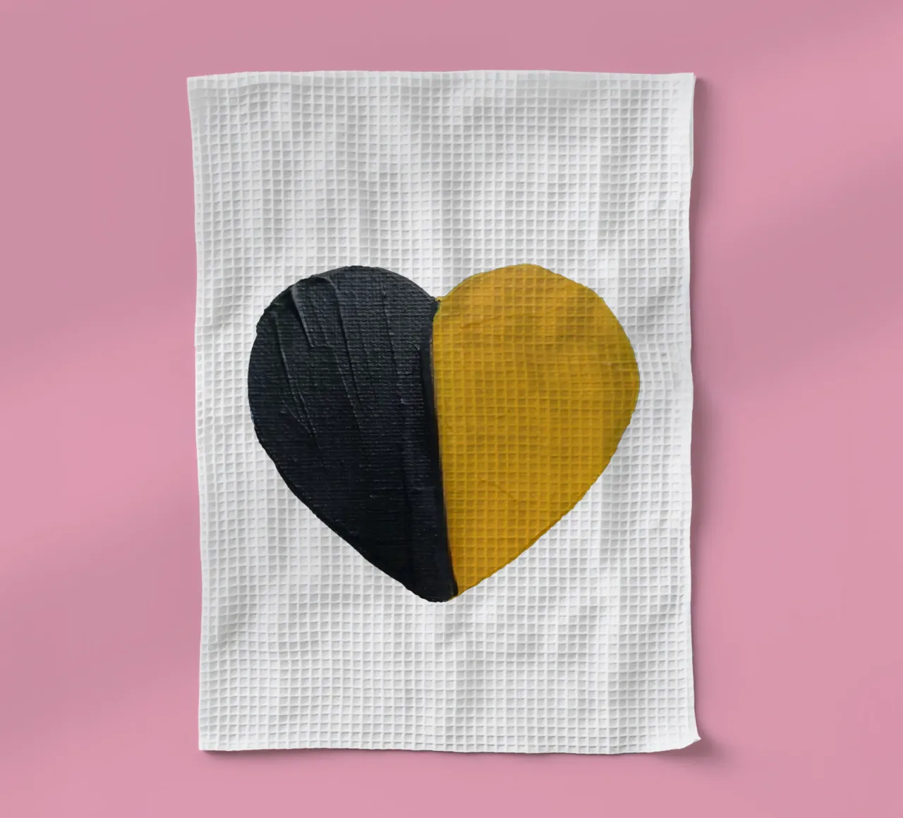 Cuore nero e oro dipinto a mano canovaccio da cucina da FABOArt