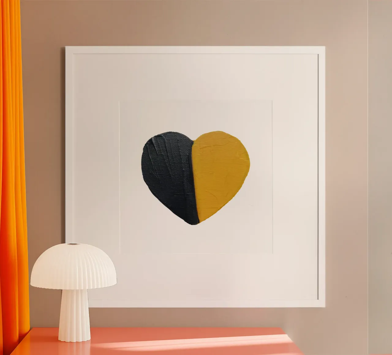 Hand-painted Black & Gold Heart poster by FABOArt