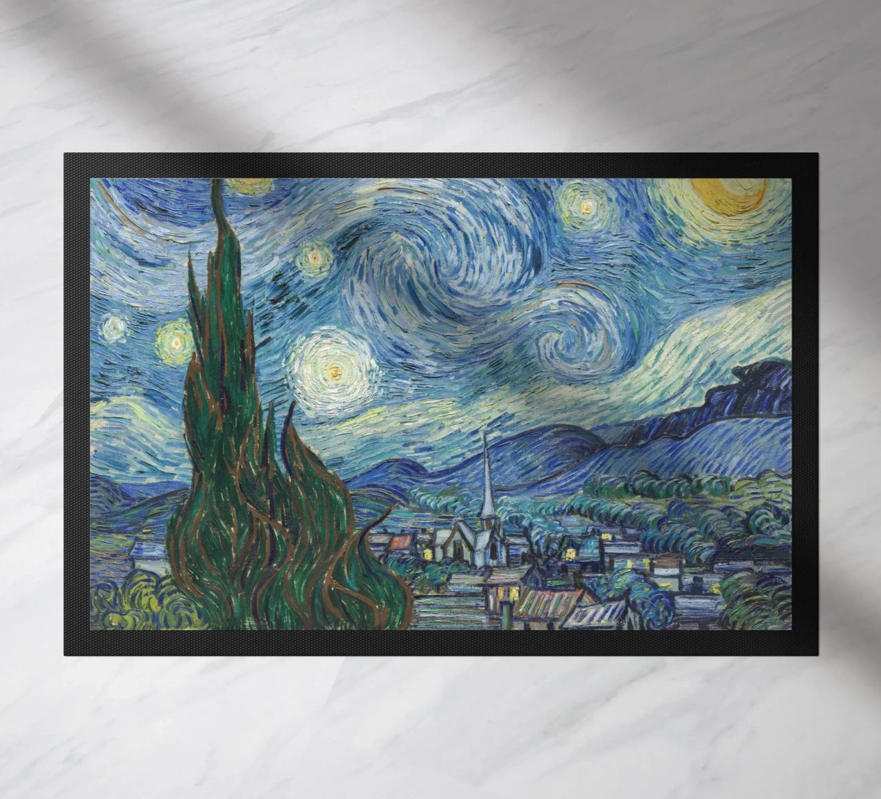 Noche estrellada El sueño de Van Gogh felpudo de Carinaprint