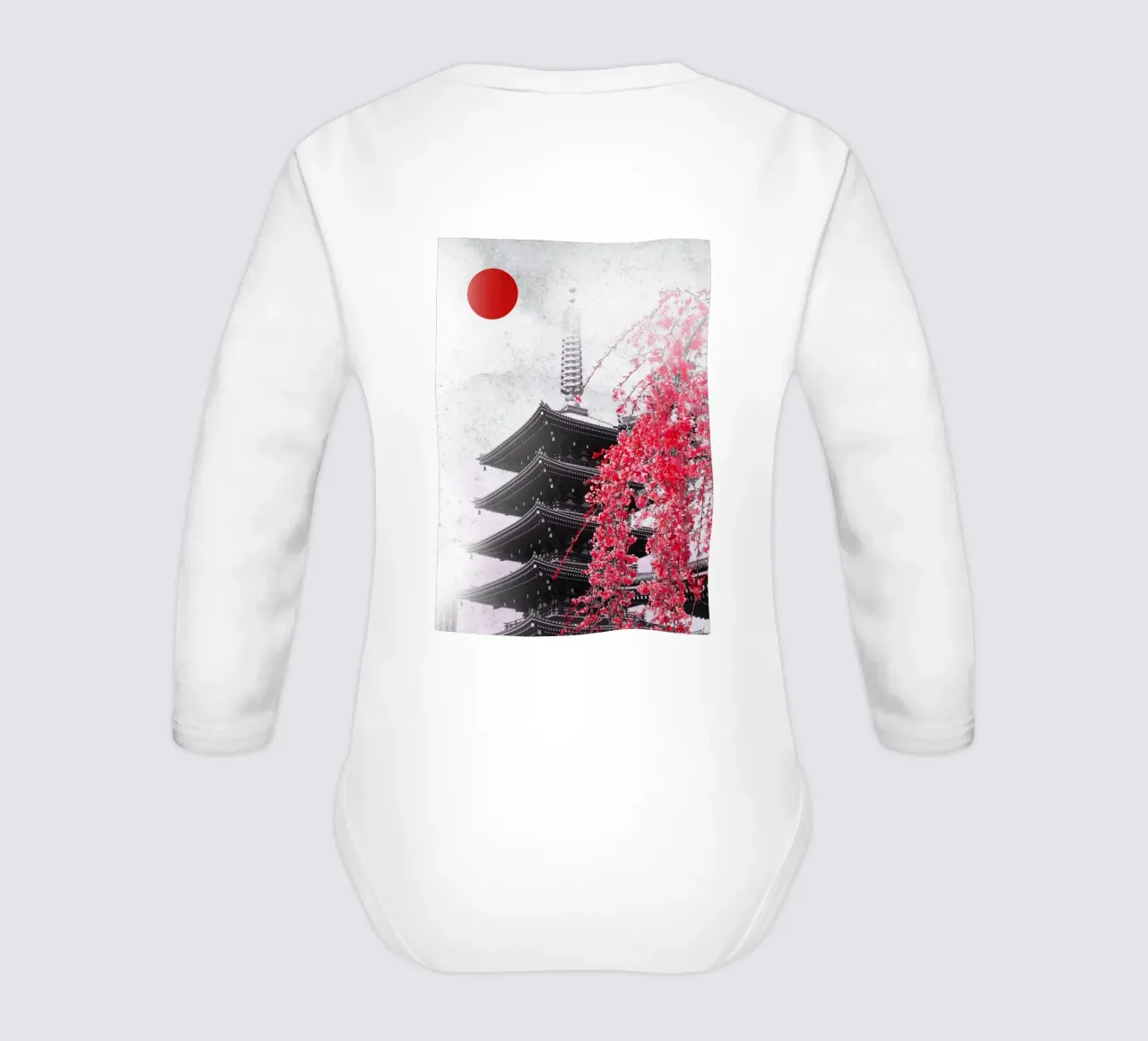 Pagoda Temple Of Japan long-sleeve baby romper by arizrab
