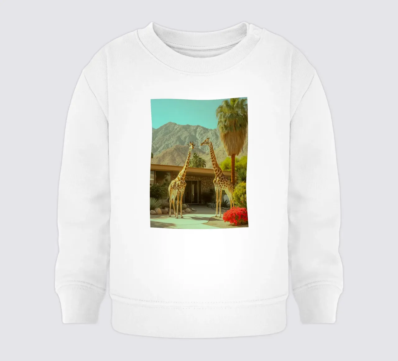 Parata di giraffe a Palm Springs felpa neonato da Carinaprint