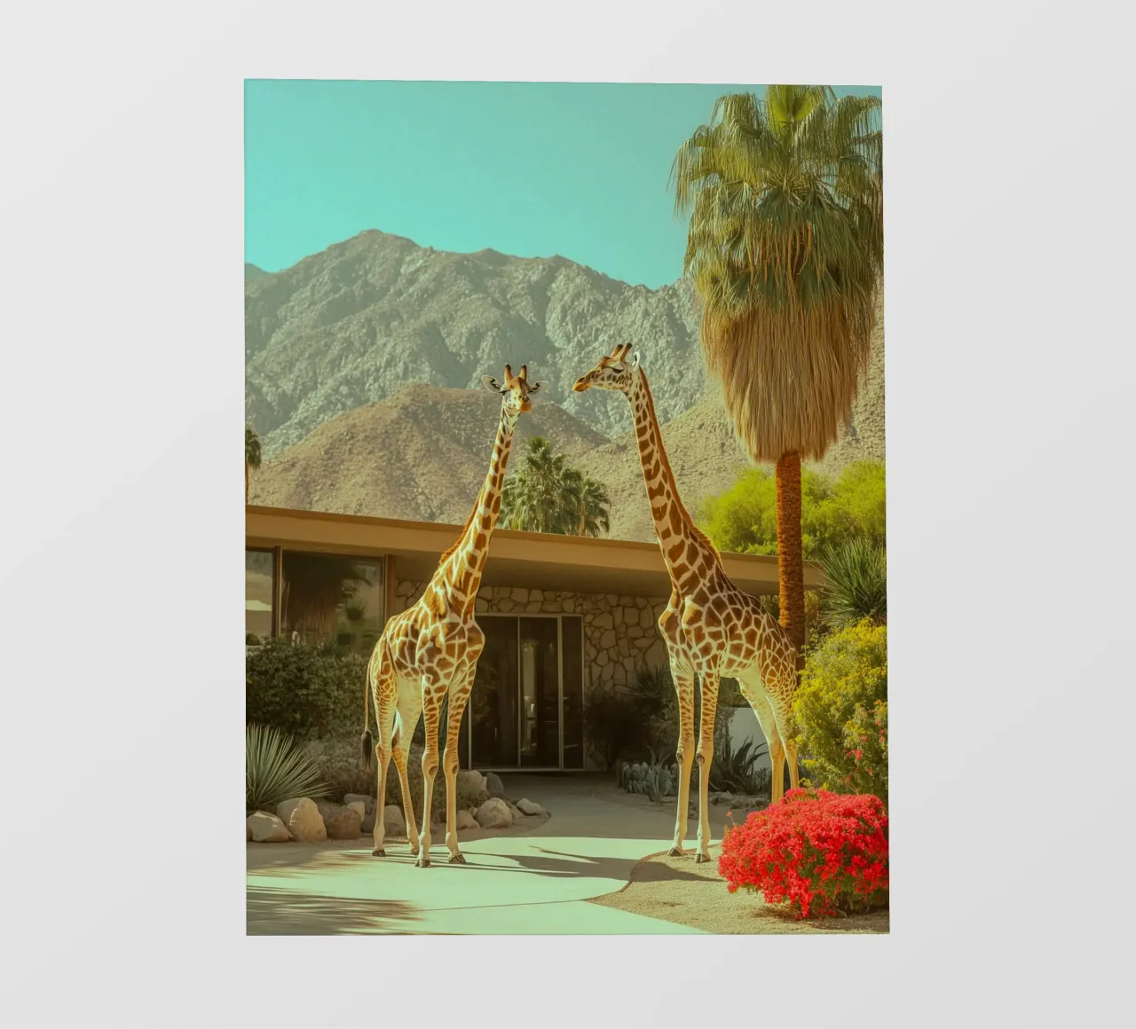 Desfile de jirafas en Palm Springs papel para pared de Carinaprint