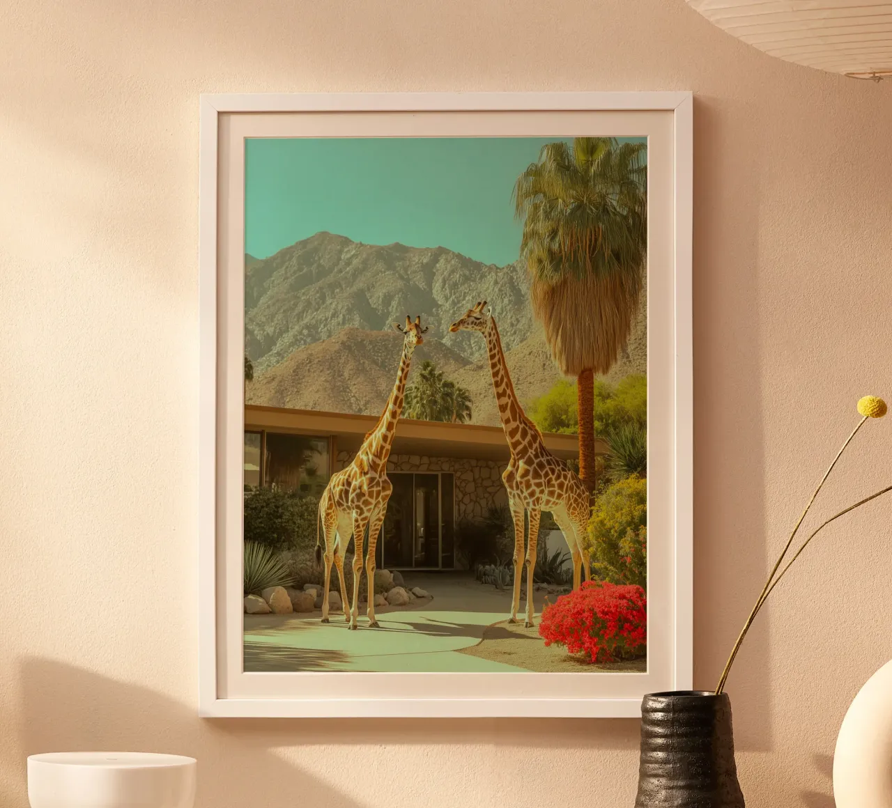 Parata di giraffe a Palm Springs carta hahnemühle da Carinaprint