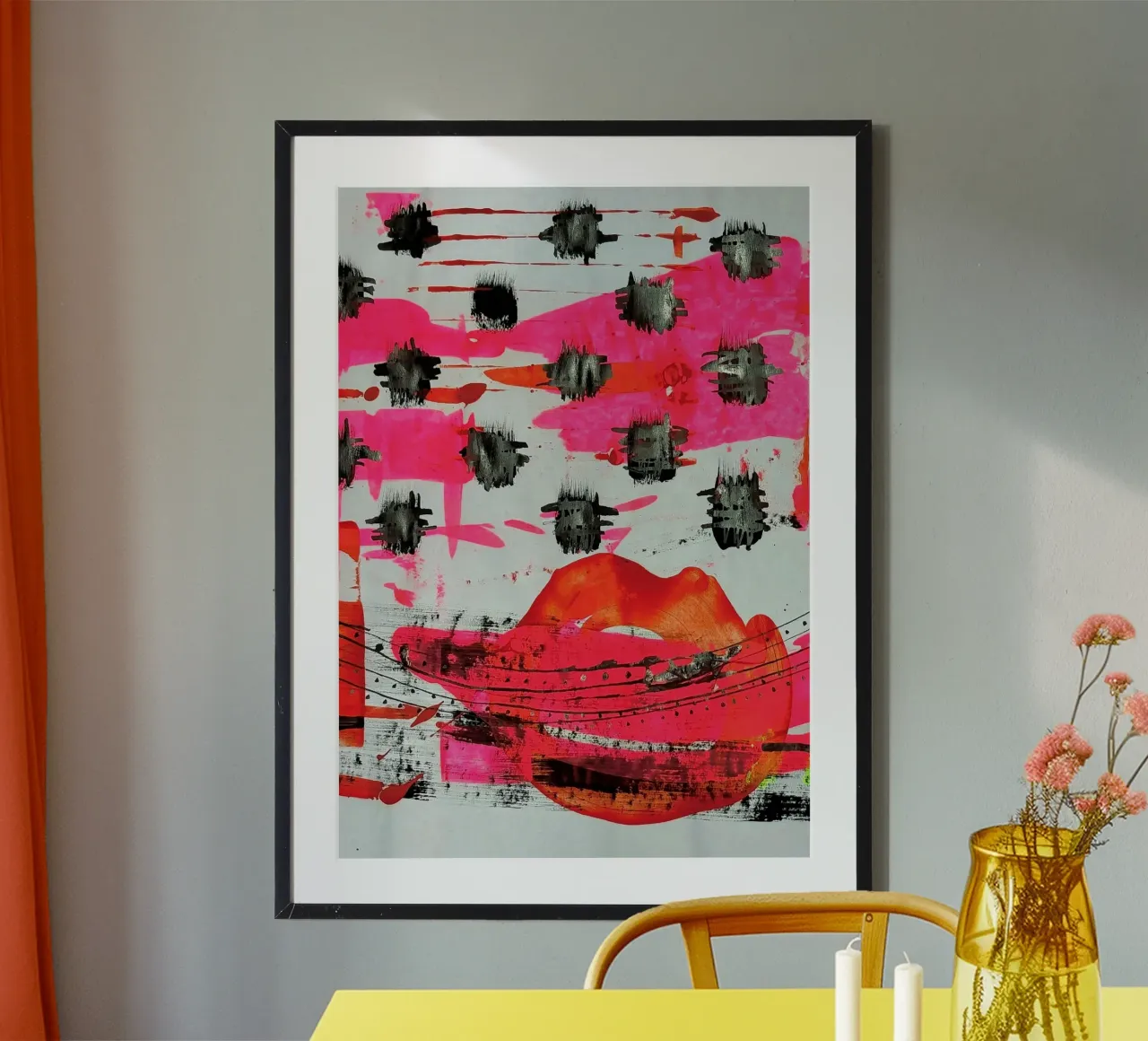 Kiss me poster with aluminum frame by MissVeroonica