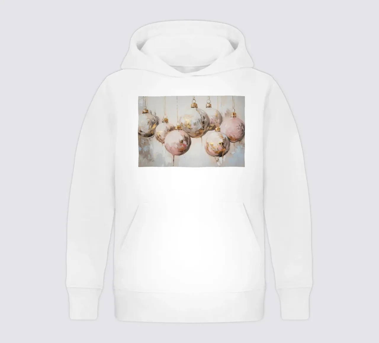 Adornos de Navidad rosas y dorados sudadera con capucha para niño de Melloi Art Print