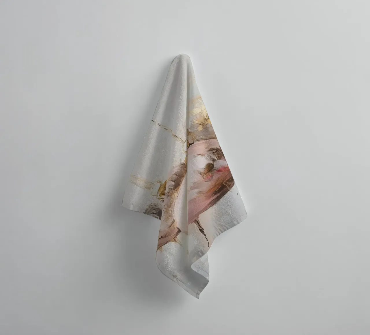 Ornamenti natalizi rosa e oro asciugamano da bagno da Melloi Art Print