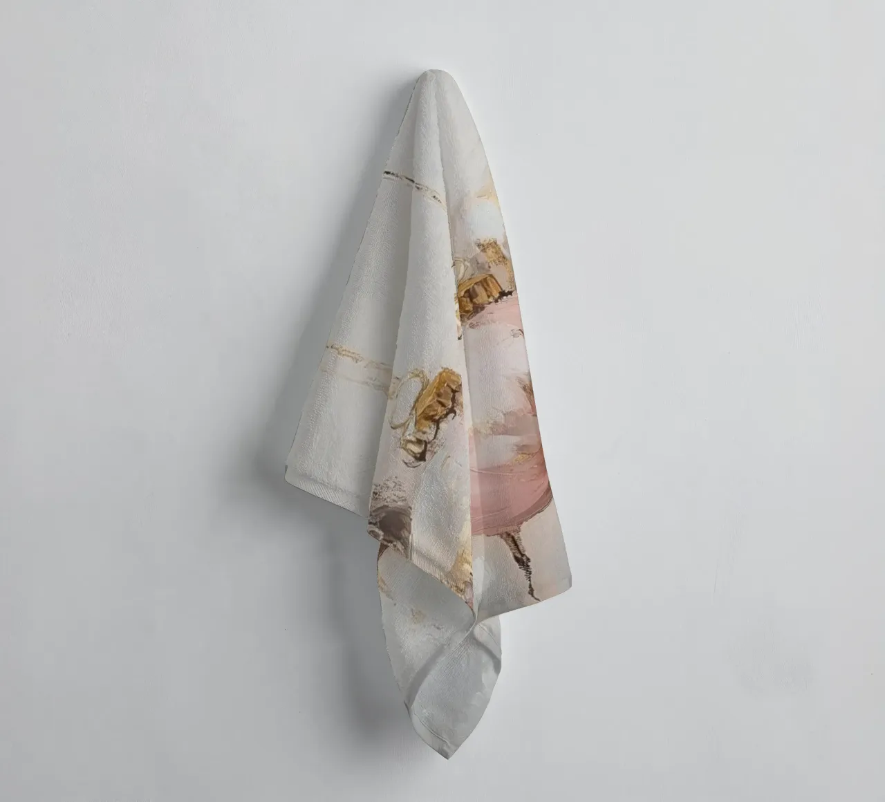 Ornamenti natalizi rosa e oro asciugamano da bagno da Melloi Art Print
