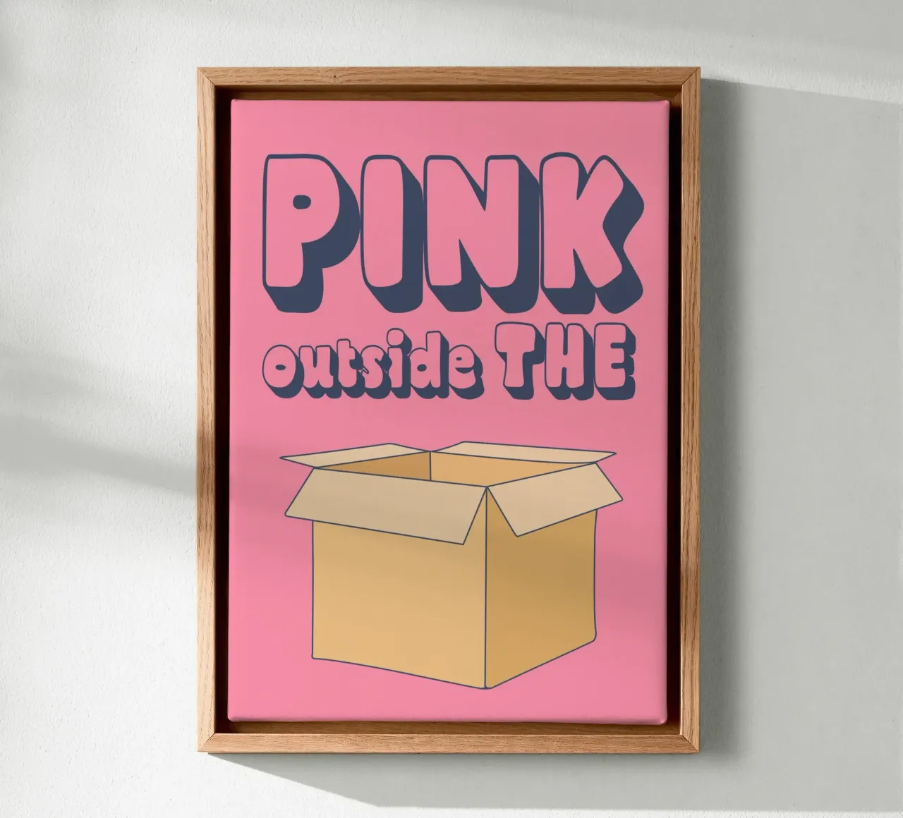 Pink Outside tela con Cornice a cassetta da WORD & WONDER