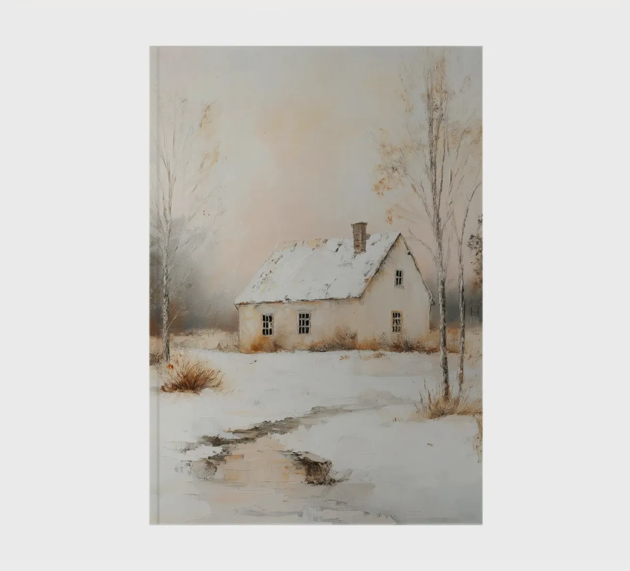 Casa coperta di neve in un paesaggio invernale diario da Melloi Art Print