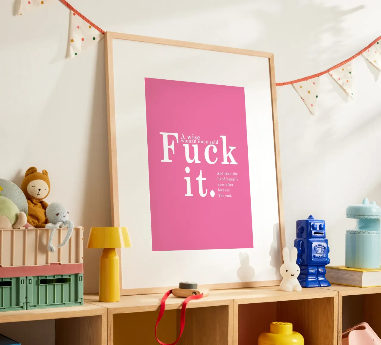 Fuck it poster con telaio in plastica da WORD & WONDER