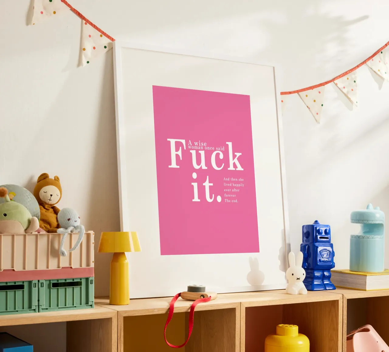 Fuck it poster con telaio in plastica da WORD & WONDER