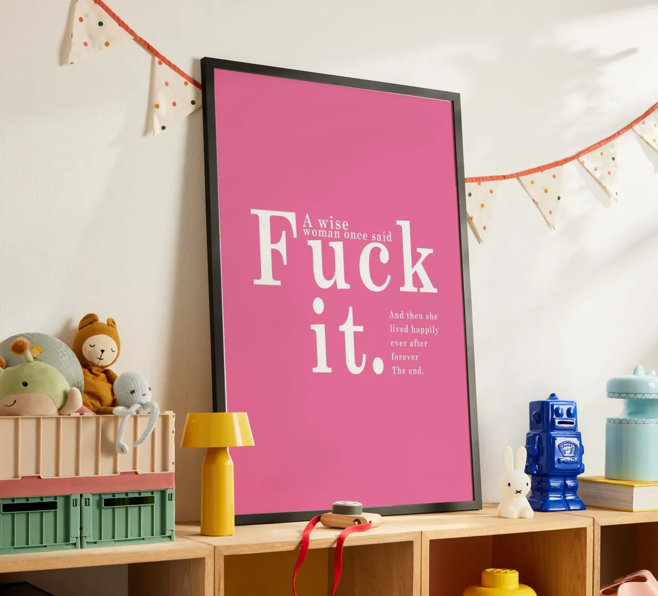 Fuck it poster con telaio in plastica da WORD & WONDER
