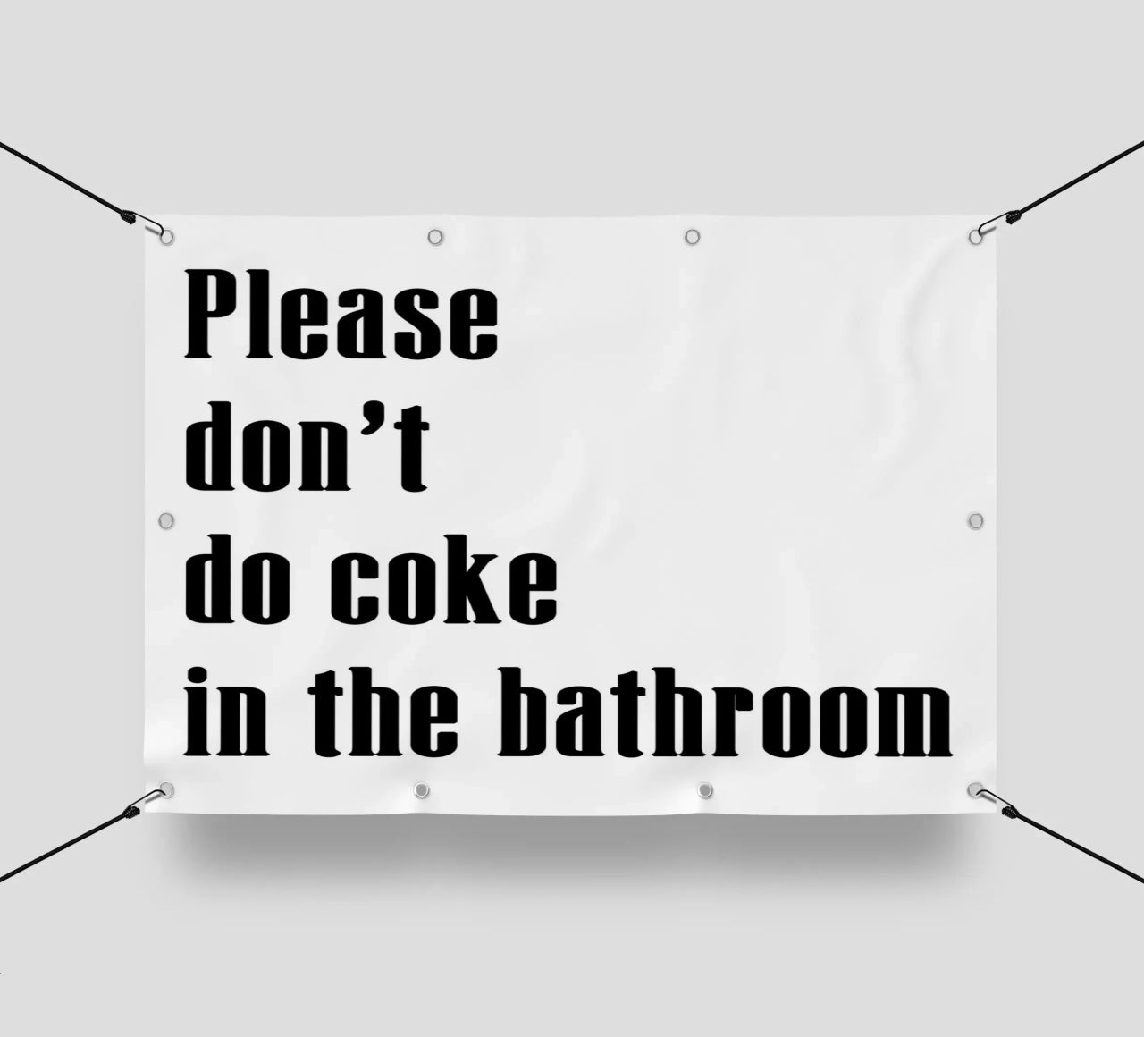 Please don't do coke in the bathroom telo in pvc da WORD & WONDER