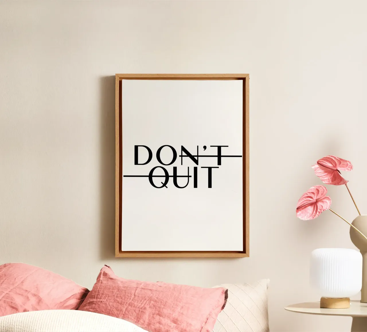 Dont Quit tela con Cornice a cassetta da WORD & WONDER