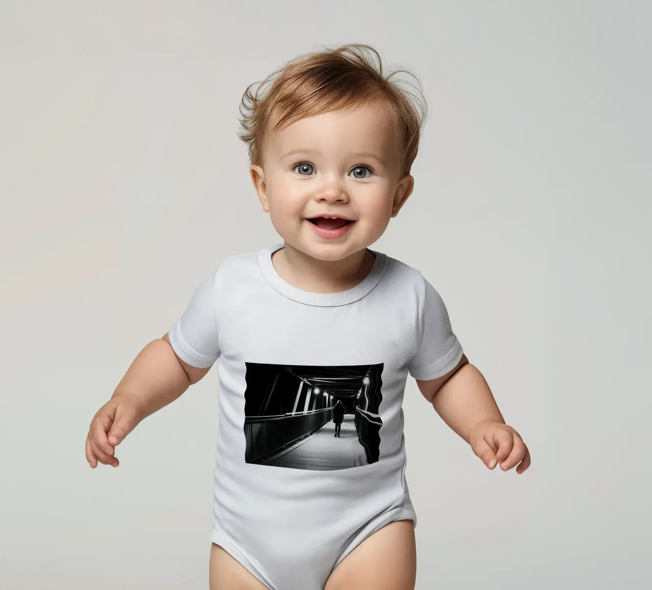 Soli nel buio body neonato maniche corte da Black & White
