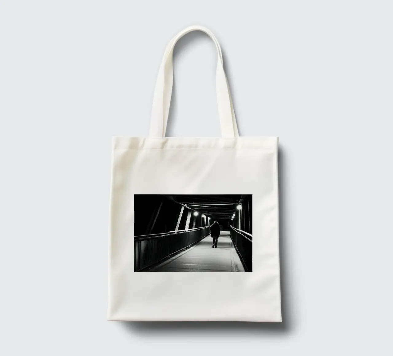Soli nel buio borsa in juta da Black & White