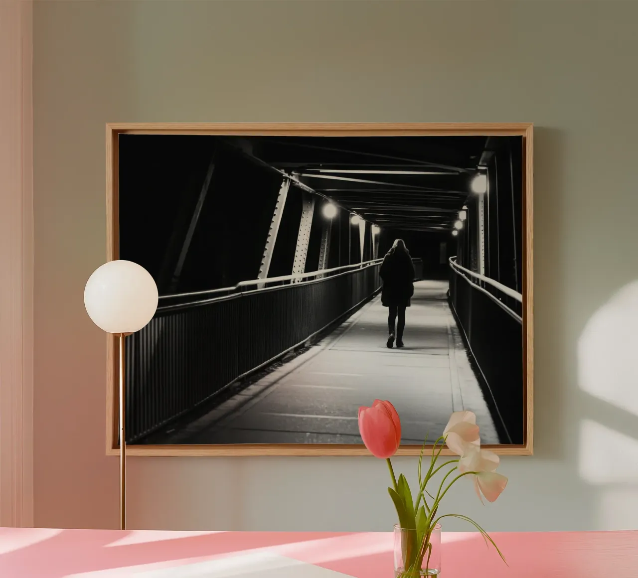 Alone in the dark canvas with Floater frame by Black & White