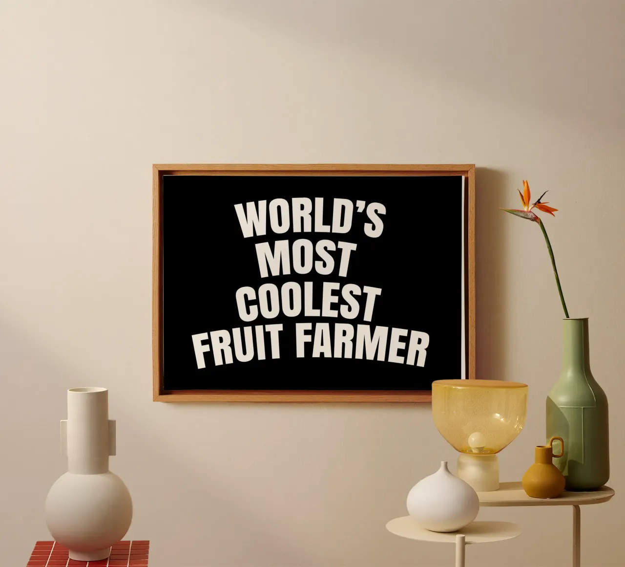 World's most coolest fruit farmer tela con Cornice a cassetta da happieeagle