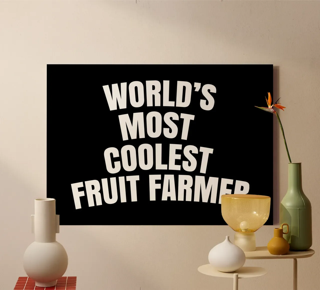 World's most coolest fruit farmer tela con Cornice a cassetta da happieeagle