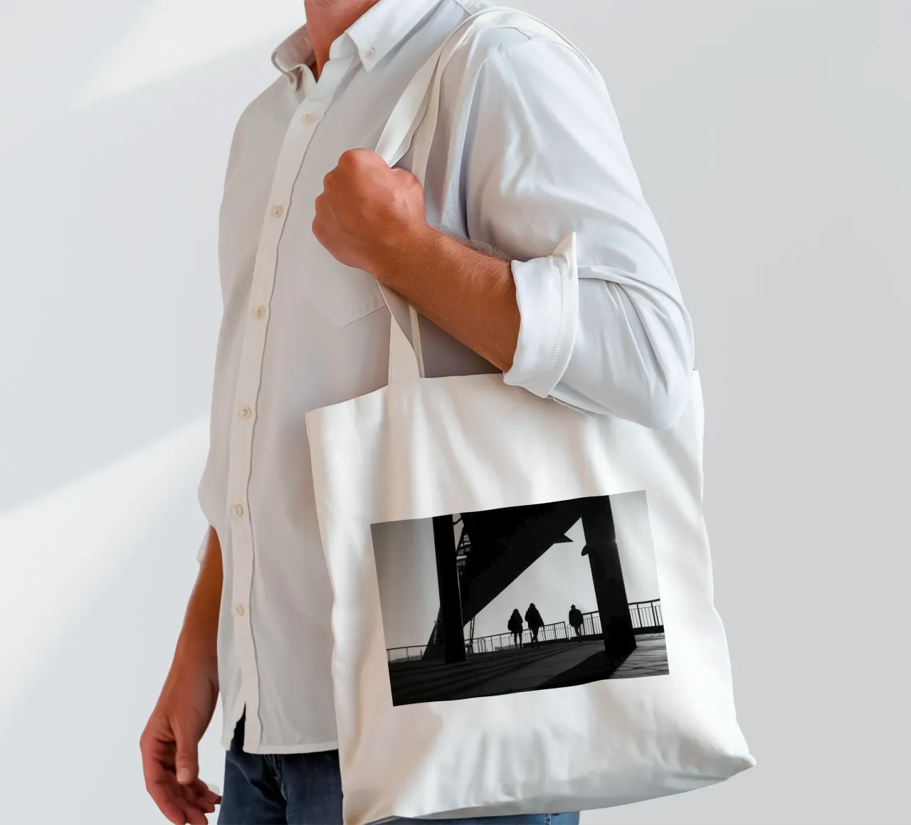 Attraversamento urbano borsa in juta da Black & White