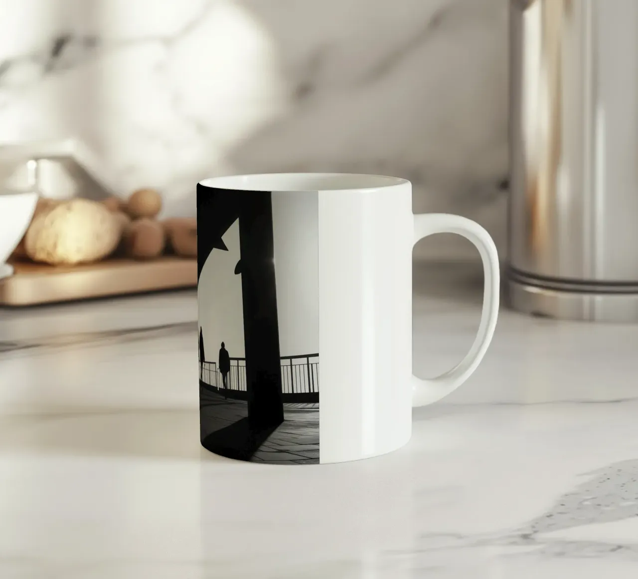 Attraversamento urbano tazza in ceramica da Black & White