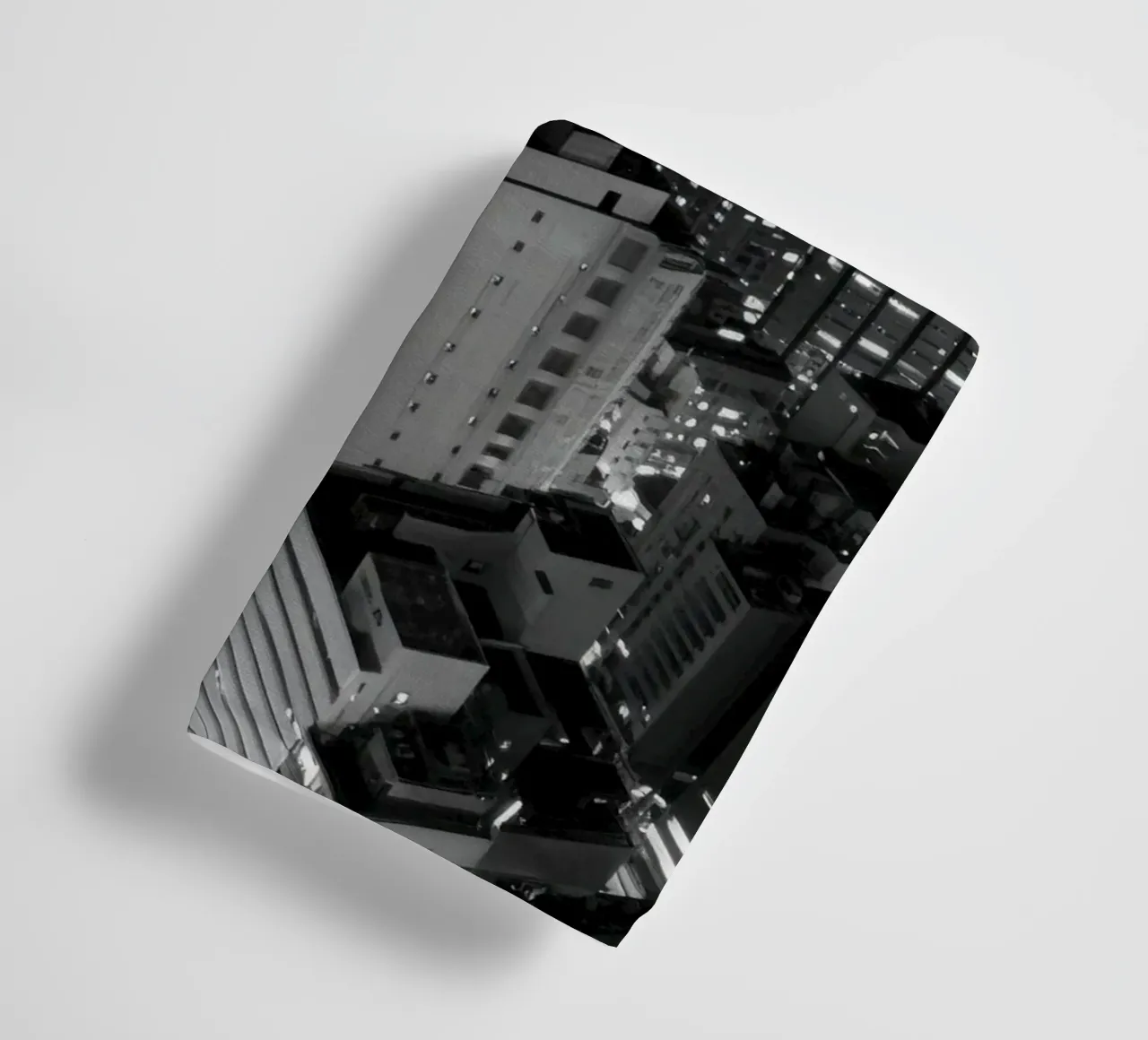Urban night landscape towel by Black & White