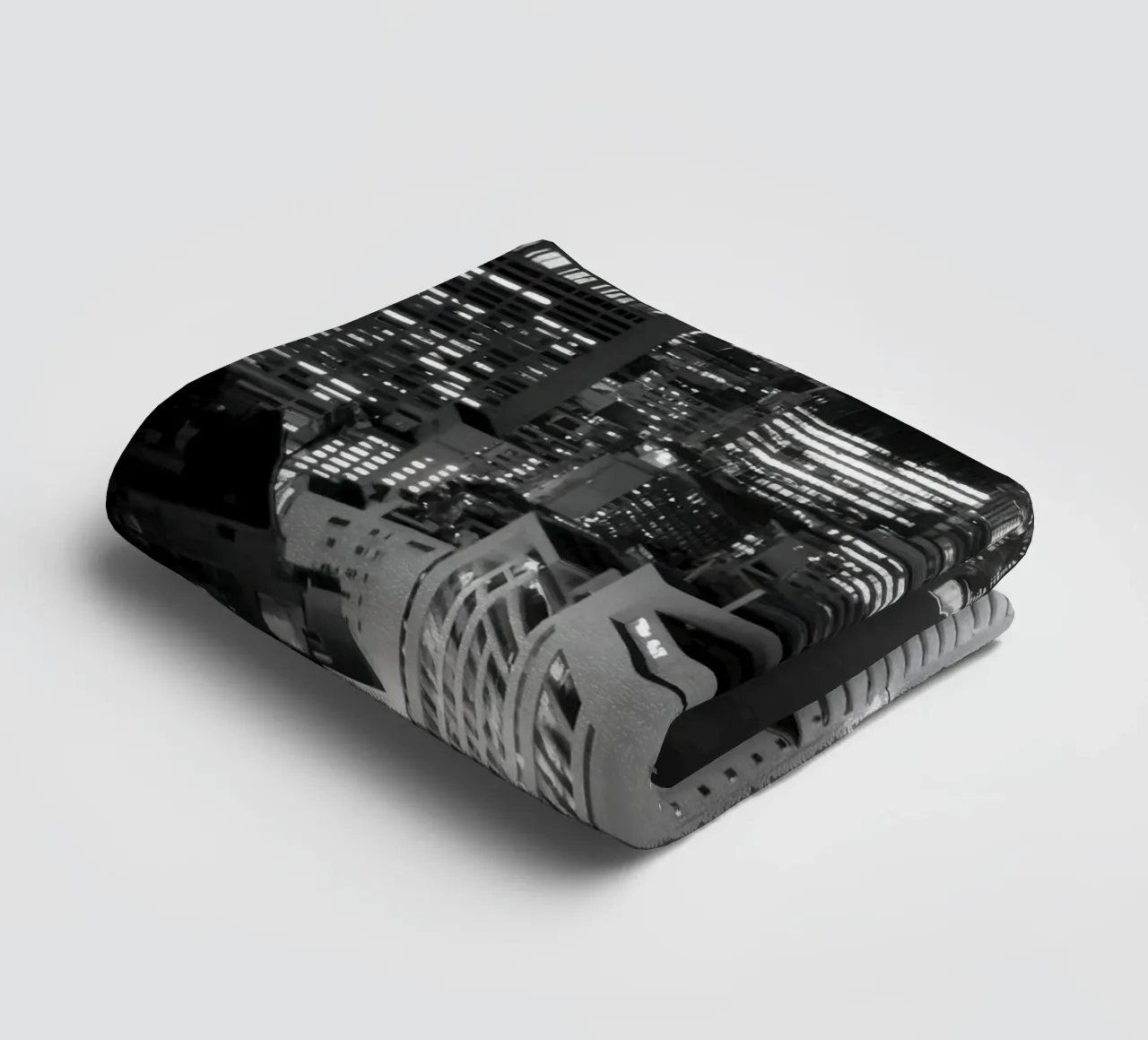 Urban night landscape towel by Black & White
