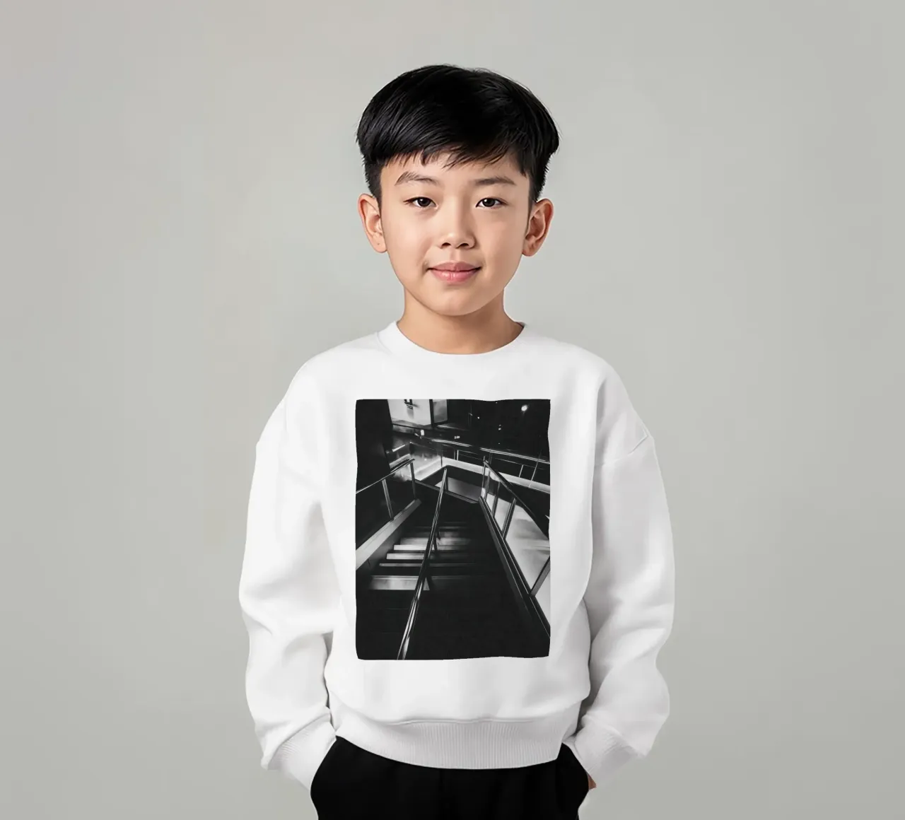 Moderne Treppe Kinder Sweatshirt von Black & White