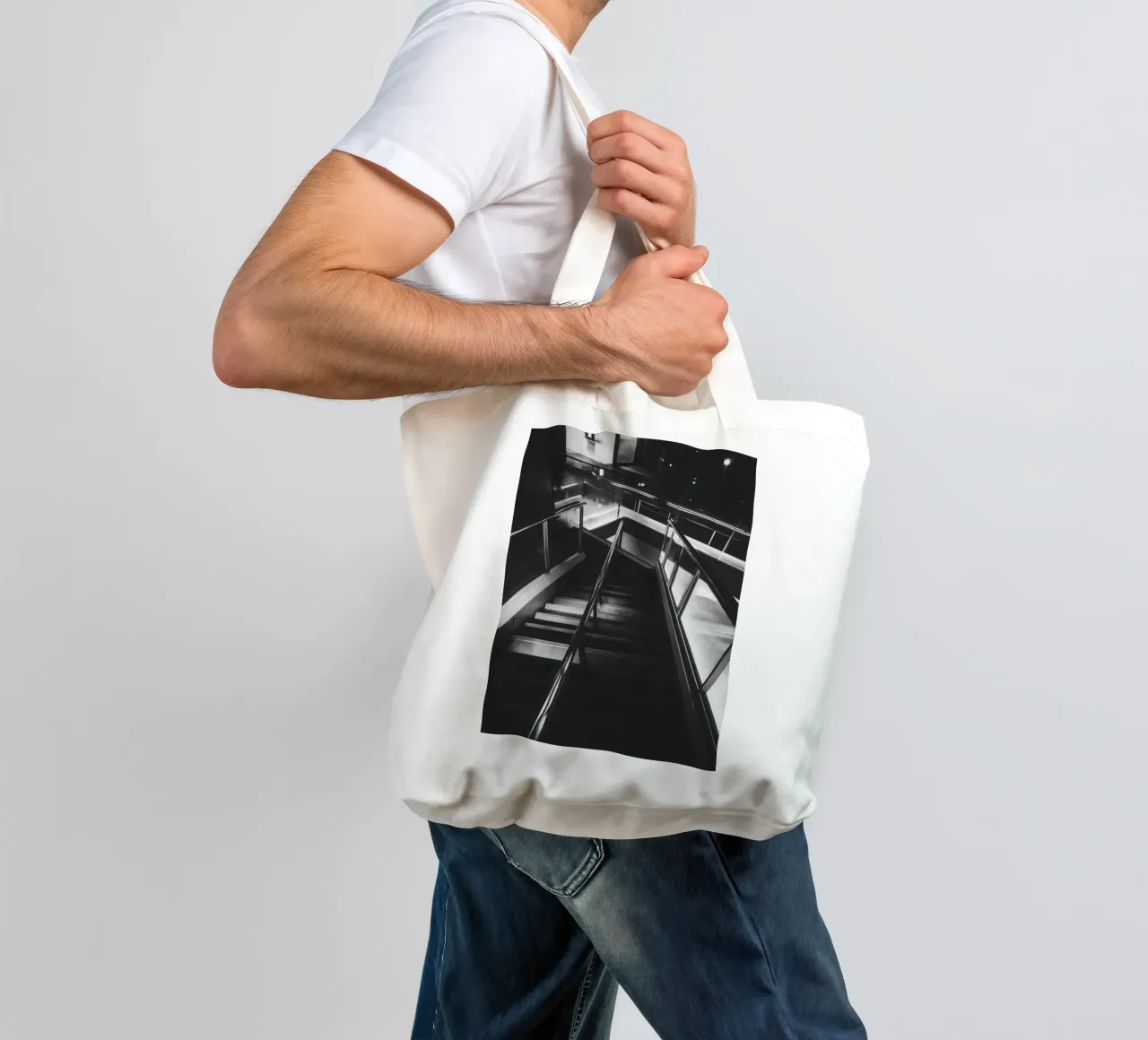 Escalera moderna tote bag de Black & White