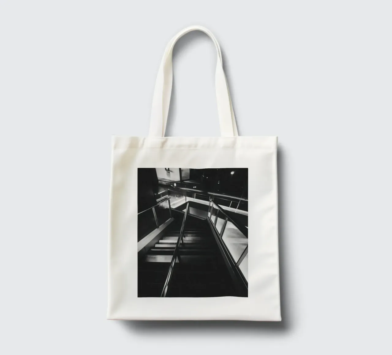 Scala moderna borsa in juta da Black & White