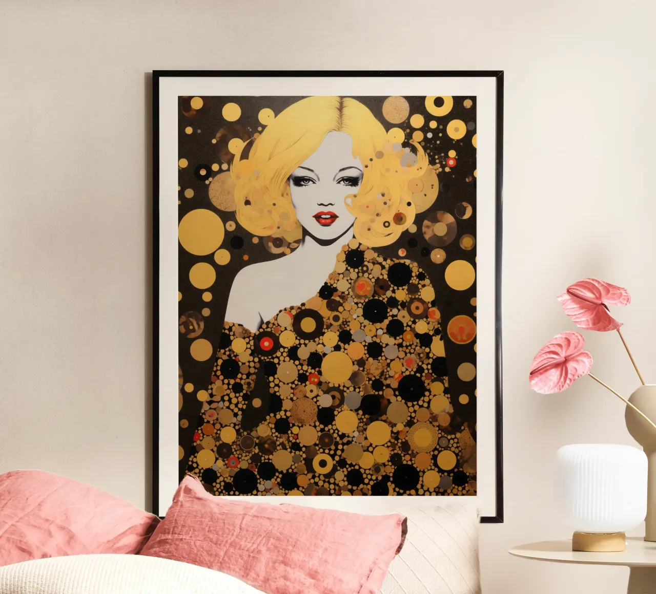 Golden Marilyn | Klimt incontra il glamour di Hollywood poster con telaio in alluminio da Autofocus