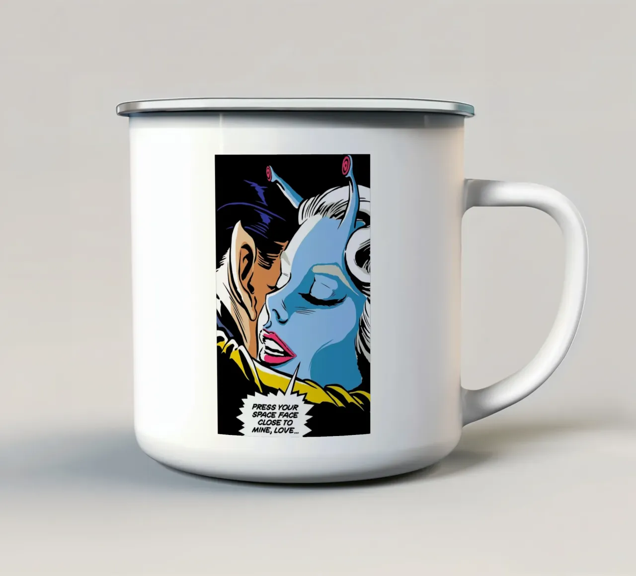A Love from Outer Space enamel mug by Butcher Billy