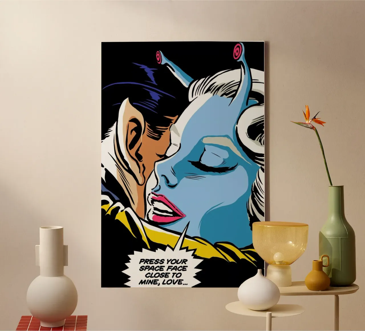 A Love from Outer Space tela con Cornice a cassetta da Butcher Billy