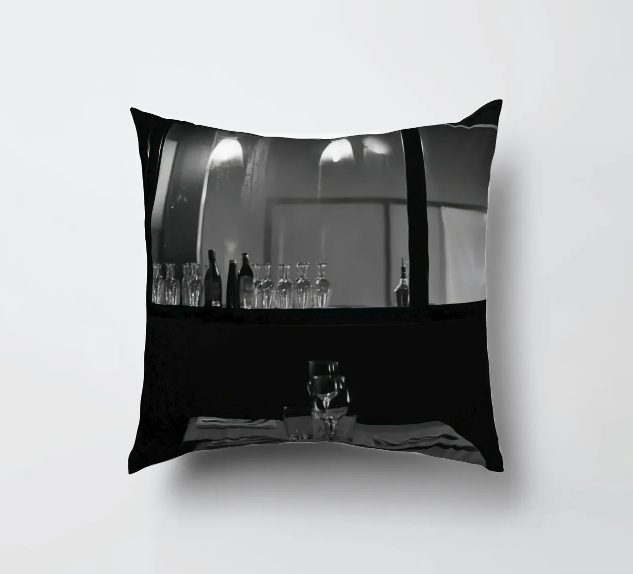 Elegante ristorante in bianco e nero cuscino da Black & White