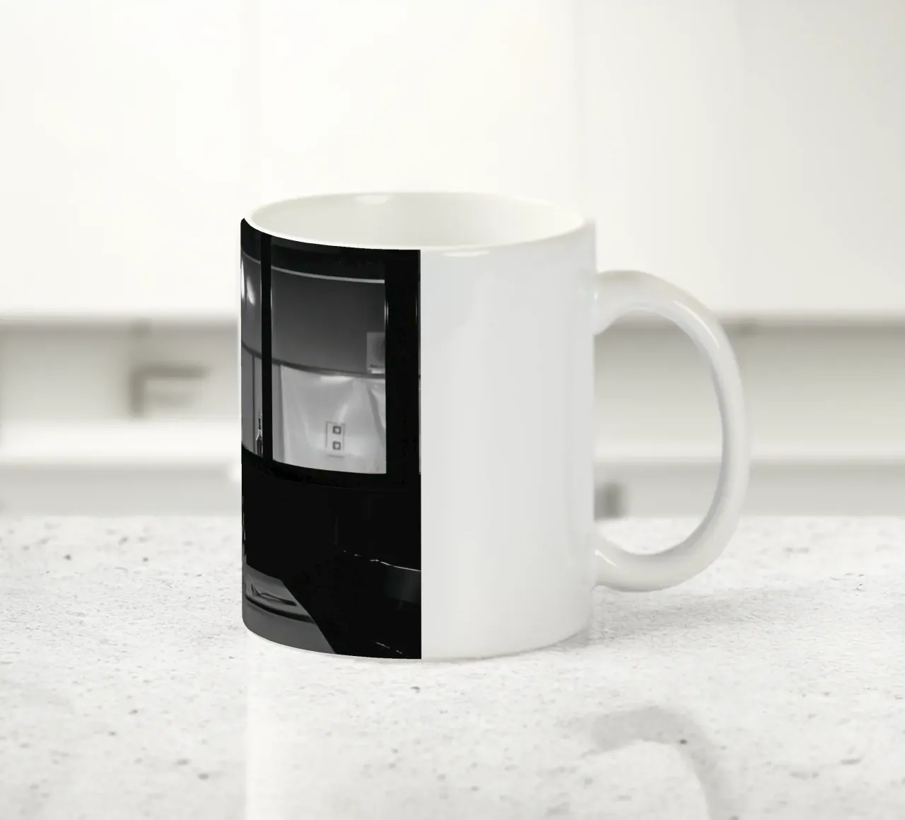 Elegante ristorante in bianco e nero tazza in ceramica da Black & White