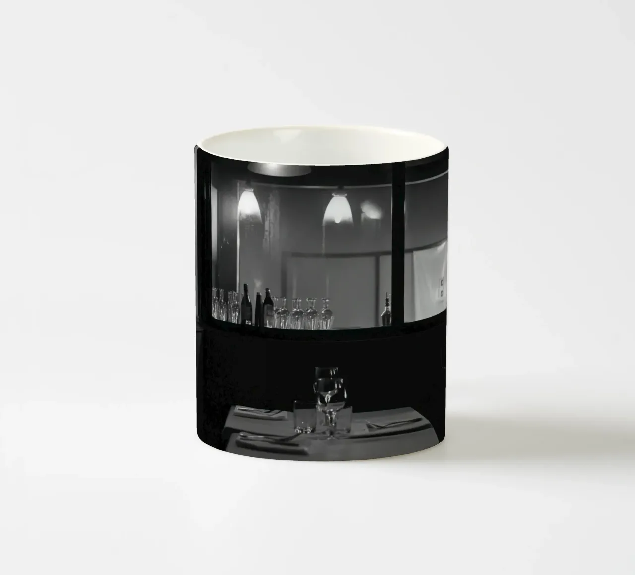 Elegante ristorante in bianco e nero tazza in ceramica da Black & White