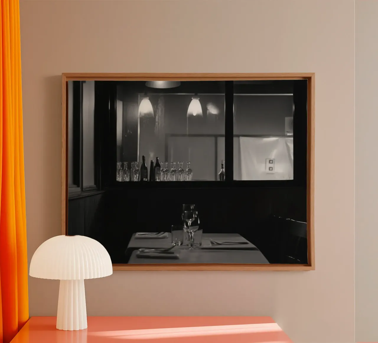 Elegante ristorante in bianco e nero tela con Cornice a cassetta da Black & White