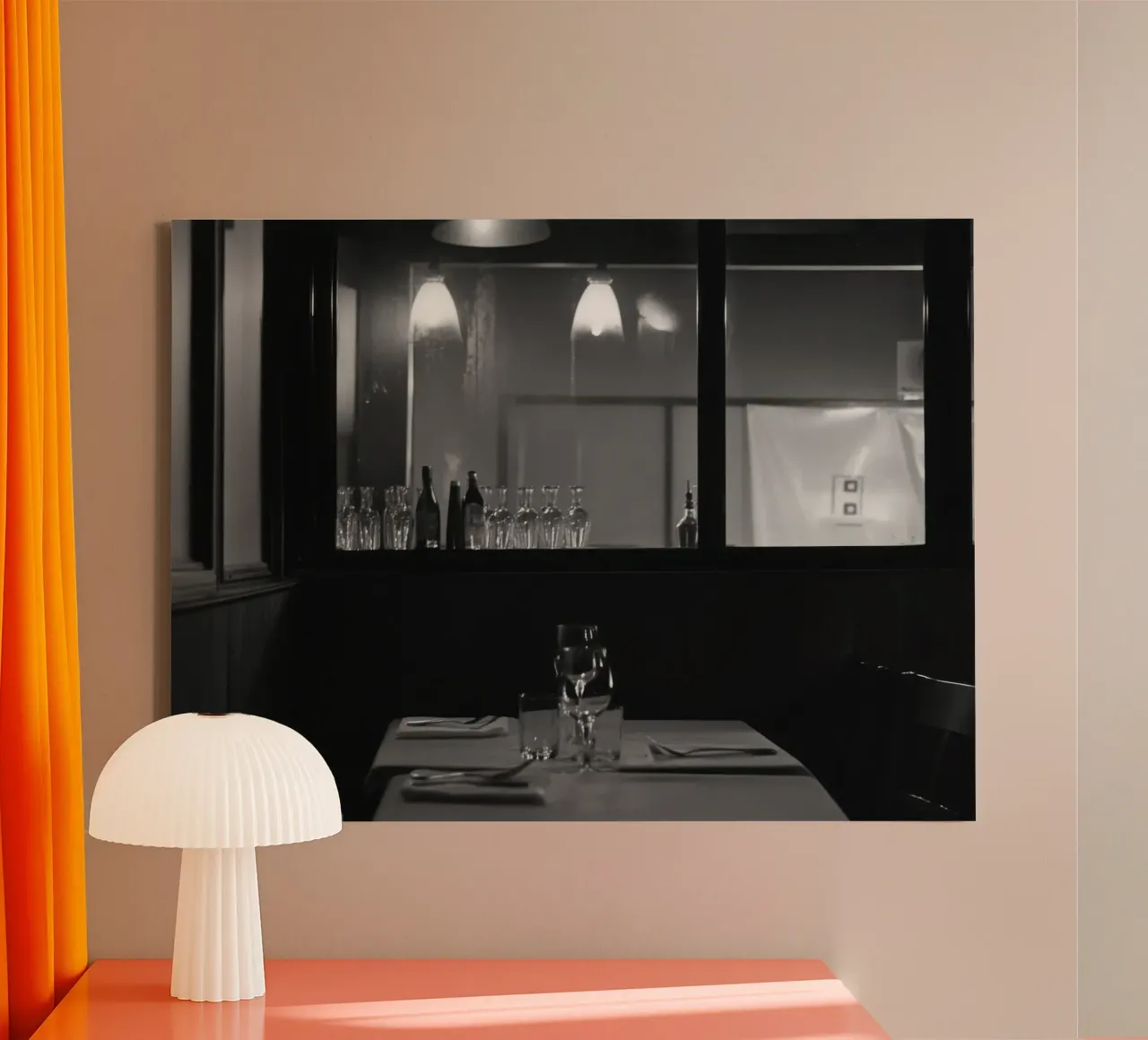 Elegante ristorante in bianco e nero tela con Cornice a cassetta da Black & White